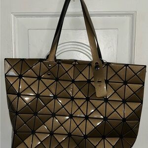Geometric Metallic Bronze Tote Bag New